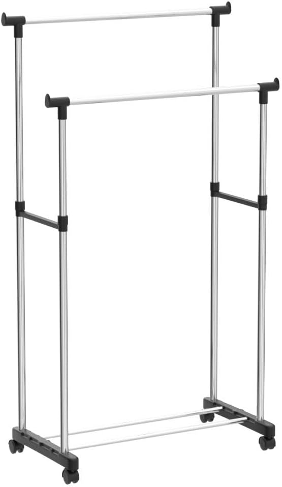 Rack de Ropa Portátil Doble Práctico