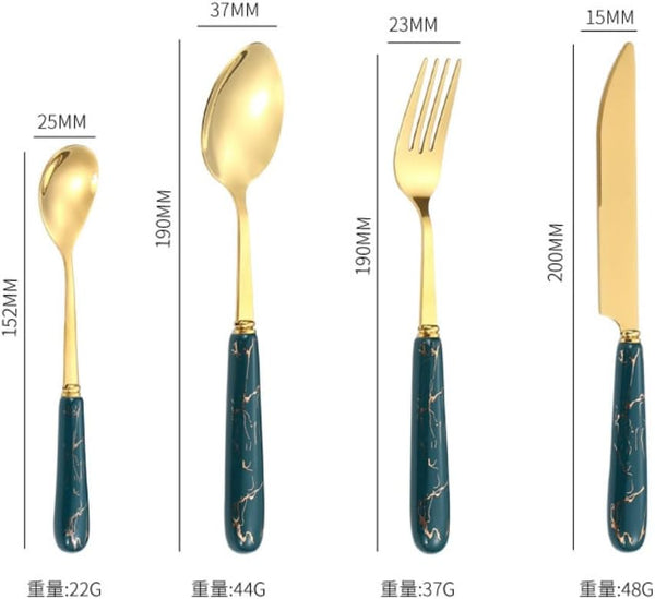 Elegante Set de Cubiertos de Cerámica