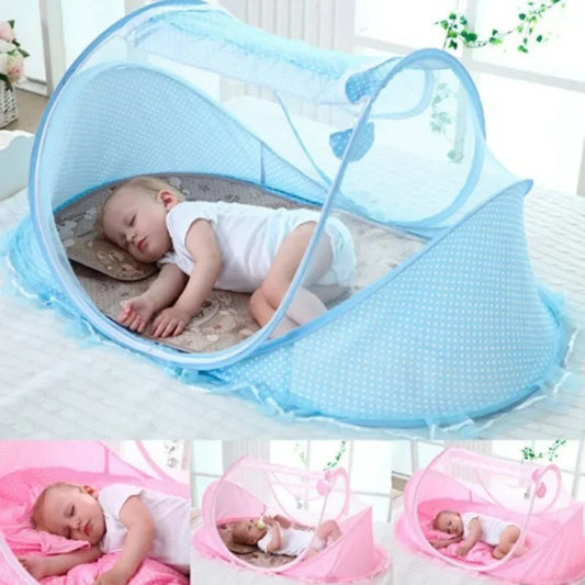 Cuna Plegable para Bebés con Tela Mosquitera
